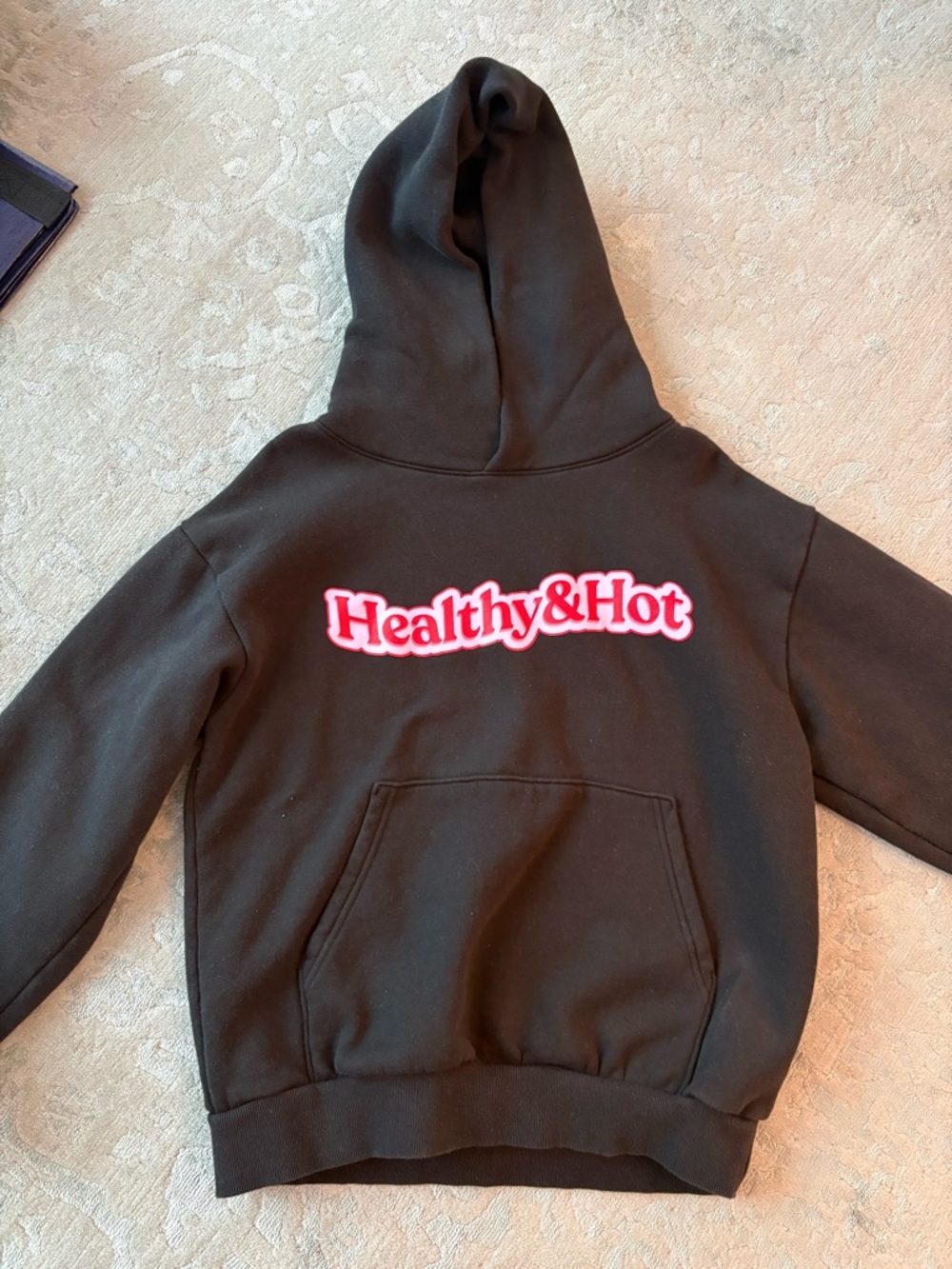 Black Hoodie with Pink Healthy&Hot Logo